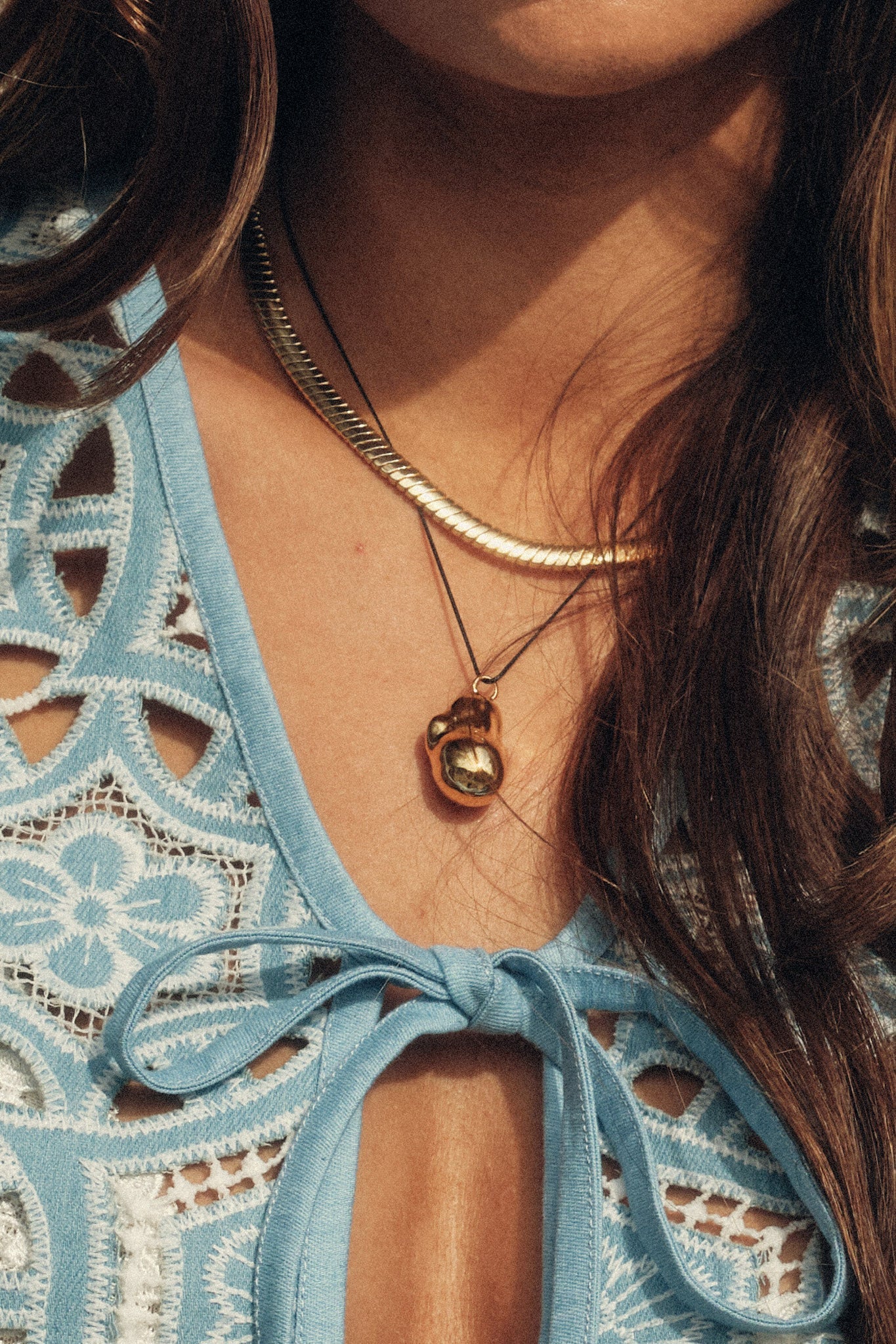 Eureka Gold Nugget Cord Necklace