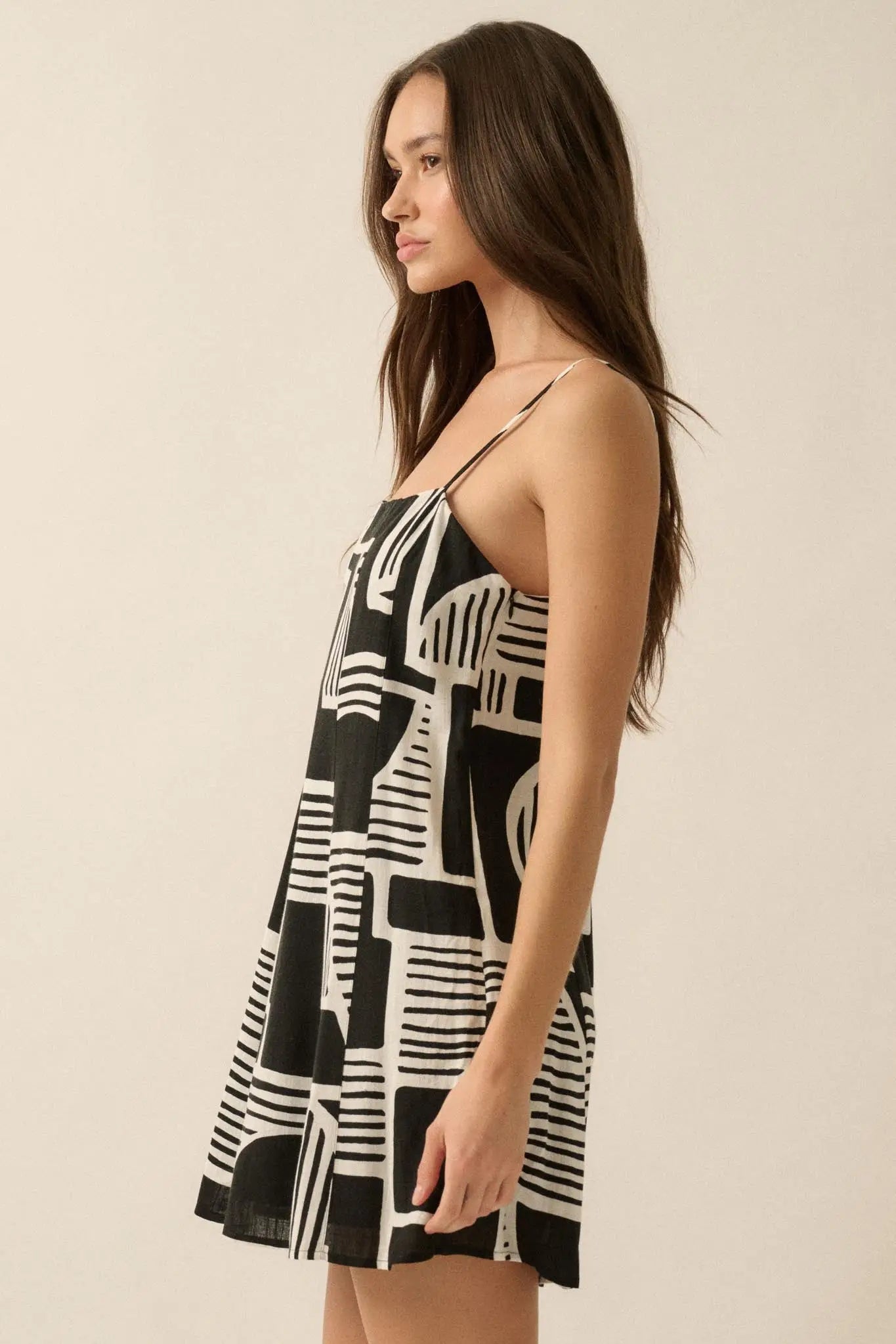 Shape and Form Geo-Print A-Line Mini Dress