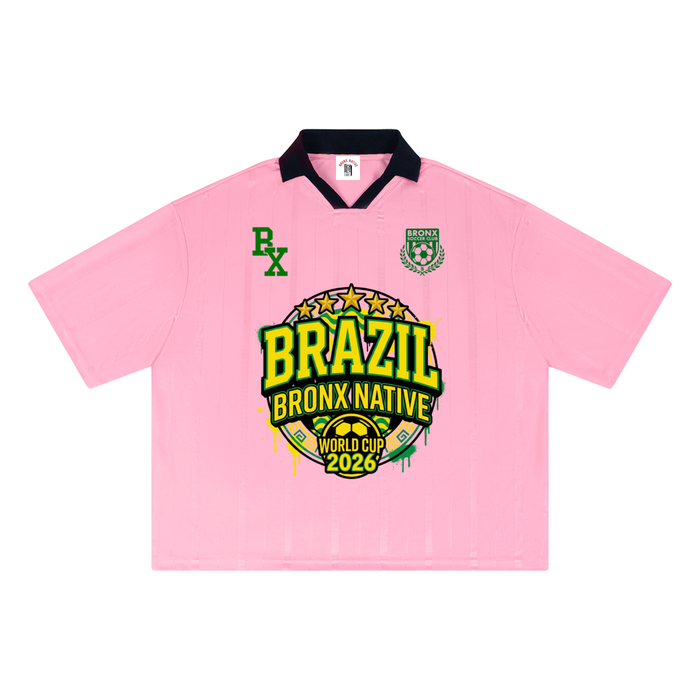 Brazil x Bronx Native Unisex Striped Boxy Soccer Jersey product image 1 of 4 by Bronx Native