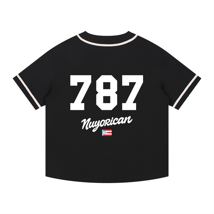 Bronx Boriqua Contrast Piped Button-Up Jersey by Bronx Native - Puerto Rico Collection