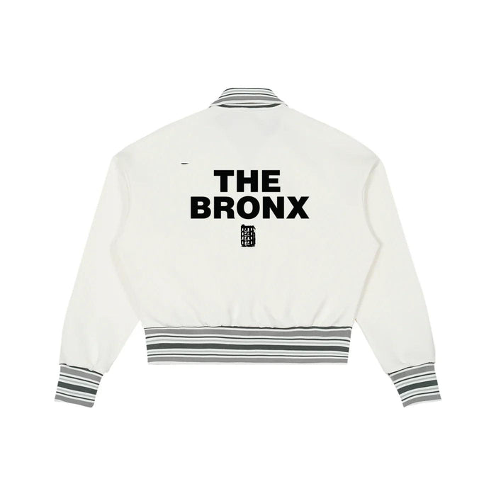 Bronx Pidgeon Striped Rib Collar Zip Jacket by Bronx Native