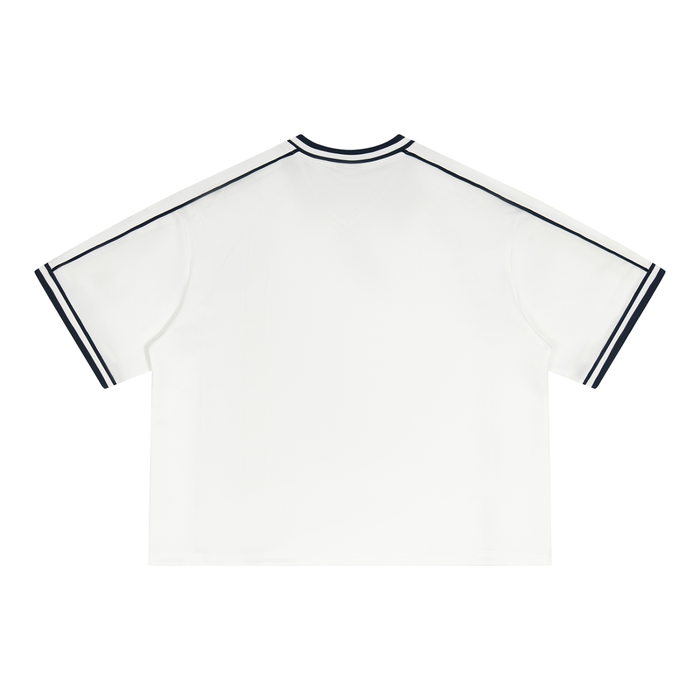 Bronx Summer White/Red V-Neck Soccer Jersey by Bronx Native β Summer Collection product image