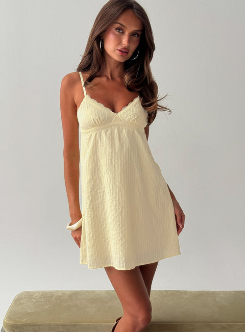 Lunya Mini Dress Lemon