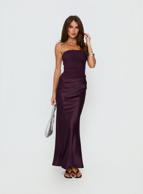 Lulita Strapless Maxi Dress Plum