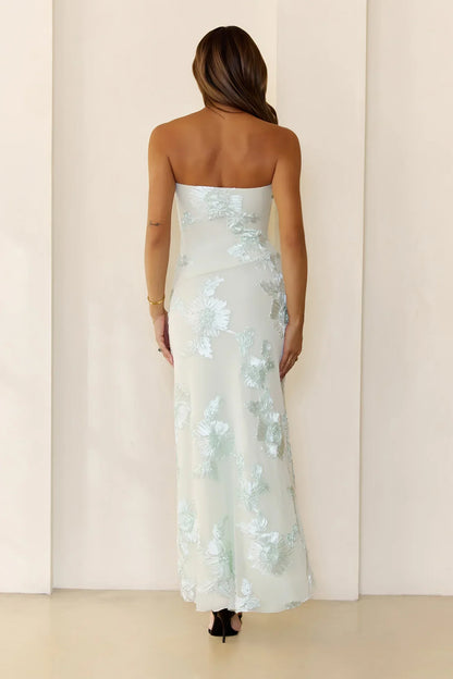 Iconic Influence Strapless Mesh Maxi Dress Mint