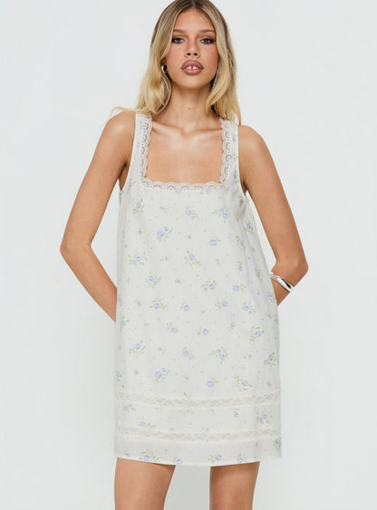 Alanah Mini Dress Blue Ditsy