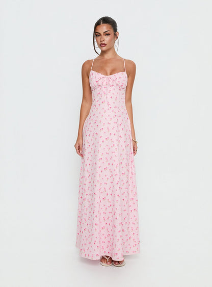 Members Only Maxi Dress Soft Pink Floral