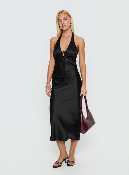 Jessamyn Halter Maxi Dress Black