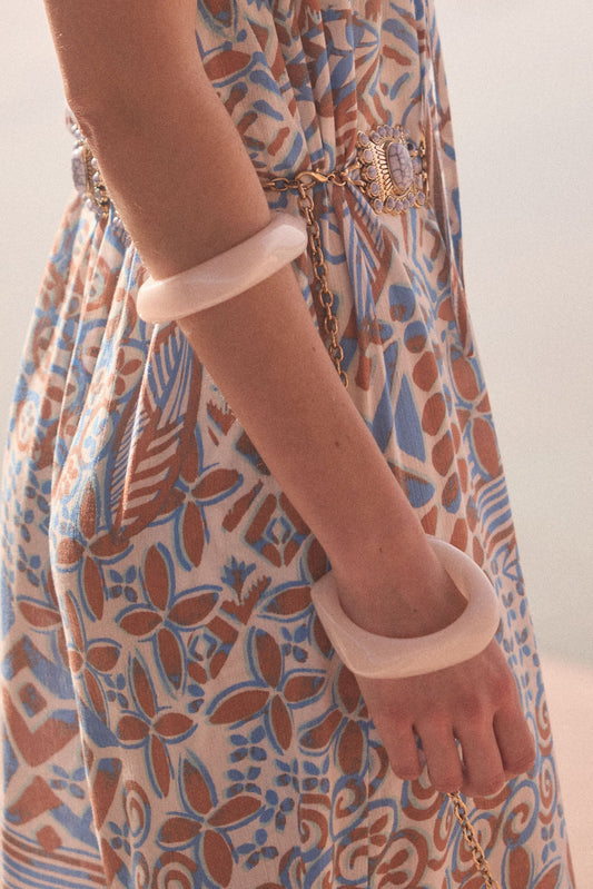 Getty Acrylic Abstract Square Bangle Bracelet