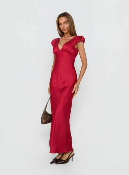 Forest Hill Backless Maxi Dress Red