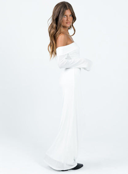 Maida Long Sleeve Maxi Dress White