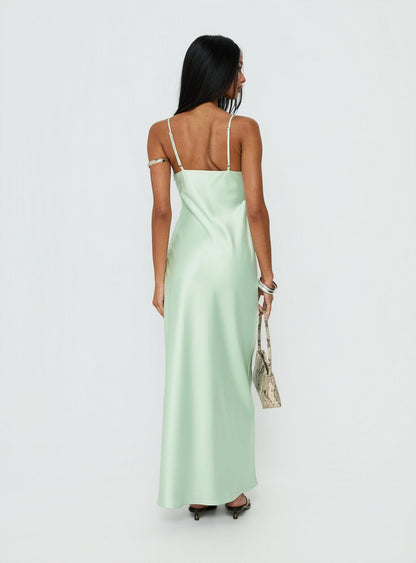 Madelene Lace V Neck Maxi Dress Jelly Mint