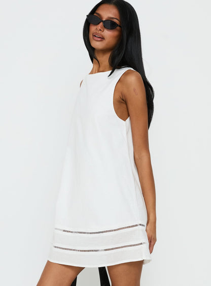Haily Babydoll Mini Dress White