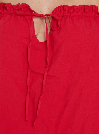 Loveless Strappy Babydoll Mini Dress Red