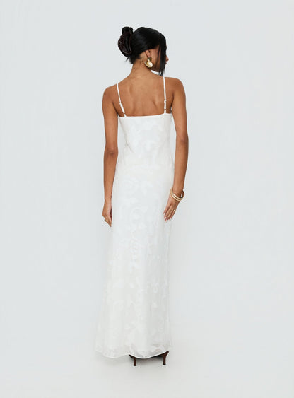 Avienna Maxi Dress White Burnout