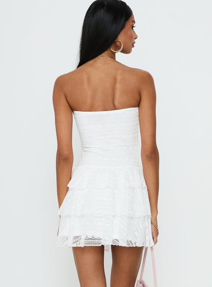 Emarie Strapless Mini Dress White