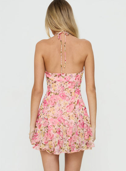 Delamere Mini Dress Pink Floral