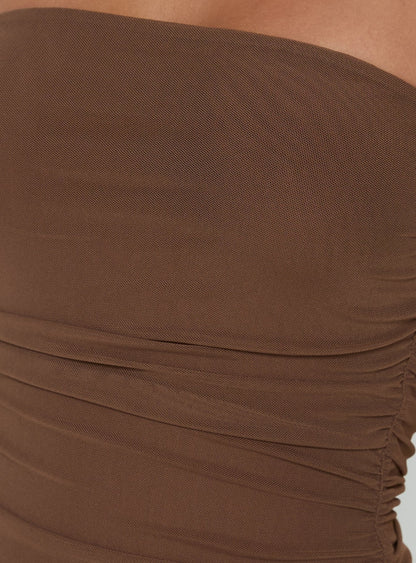 Brigida Strapless Maxi Dress Mocha