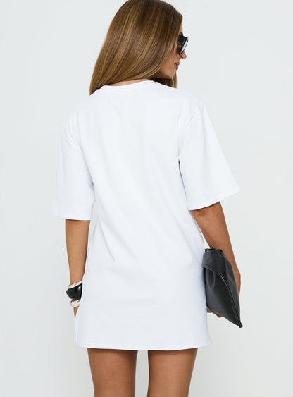 Agnessa Ruched Detail Mini Dress White