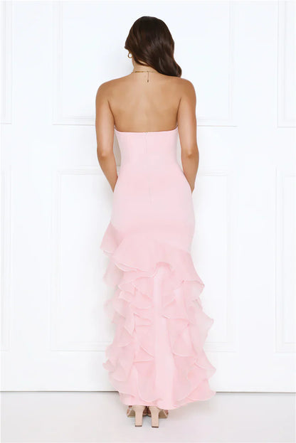 Lullaby Glow Strapless Maxi Dress Pink