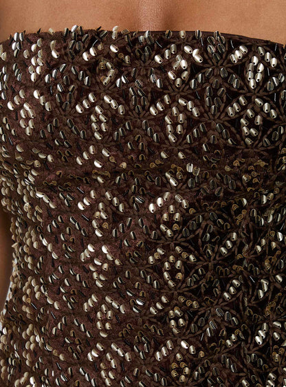 Zaraya Strapless Mini Dress Bronze