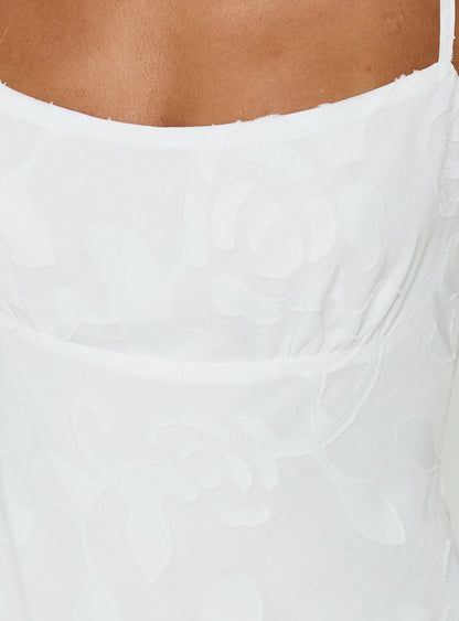 Avienna Maxi Dress White Burnout