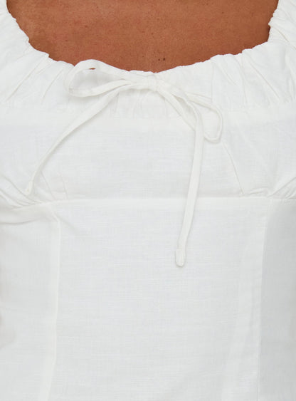 Rozalea Ruched Mini Dress White