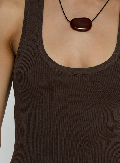 Micka Scoop Mini Dress Brown