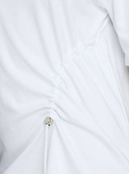 Agnessa Ruched Detail Mini Dress White