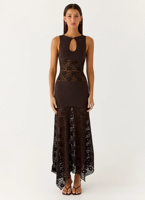 Koka Lace Maxi Dress - Cool Chocolate