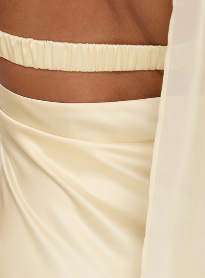 Irisie Strapless Scarf Maxi Dress Yellow