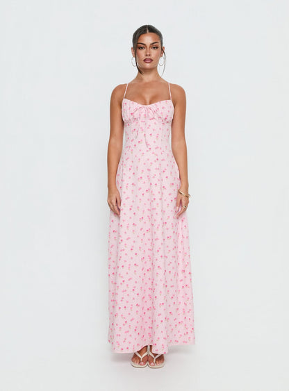 Members Only Maxi Dress Soft Pink Floral