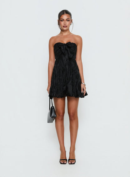 Loulani Strapless Mini Dress Black