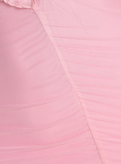 Soulina Ruched Maxi Dress Pink