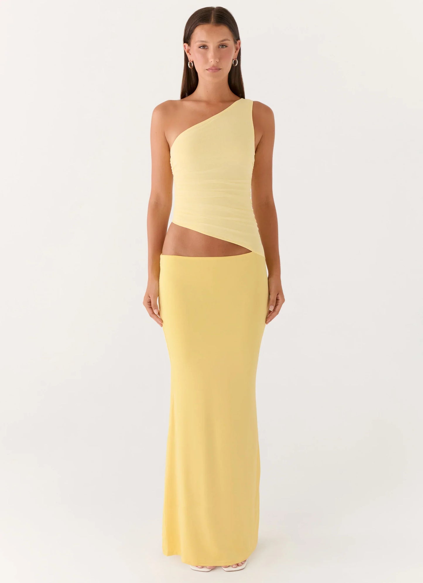 Seranella One Shoulder Maxi Dress - Lemon