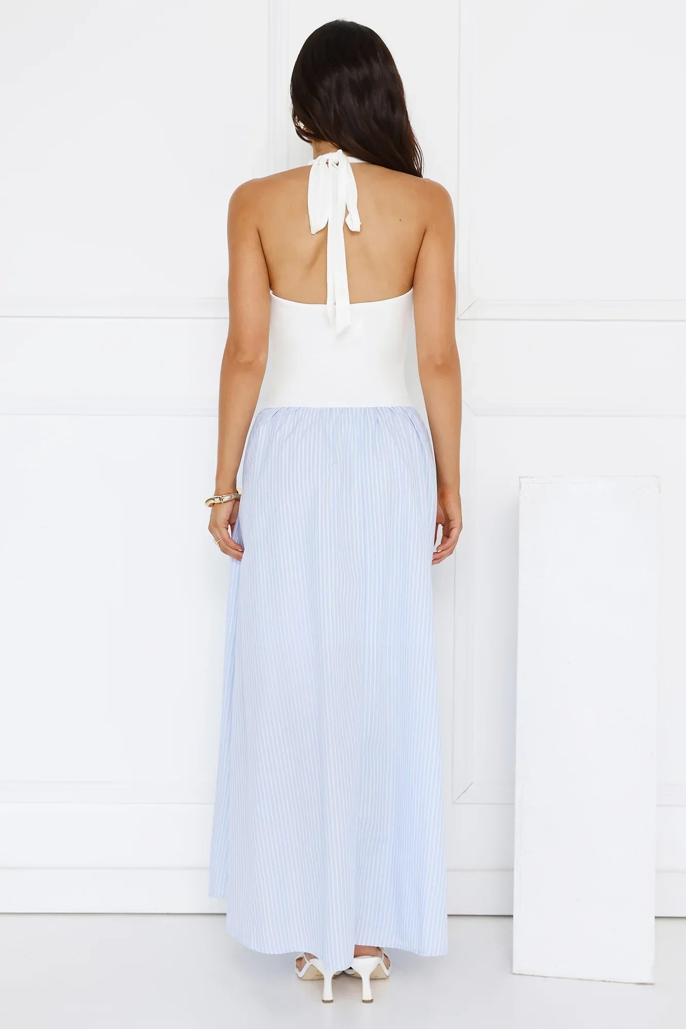 Salt In Her Hair Halter Maxi Dress Blue