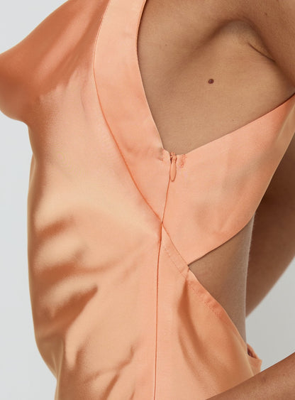 Isitt Cowl Crossover Back Maxi Dress Orange