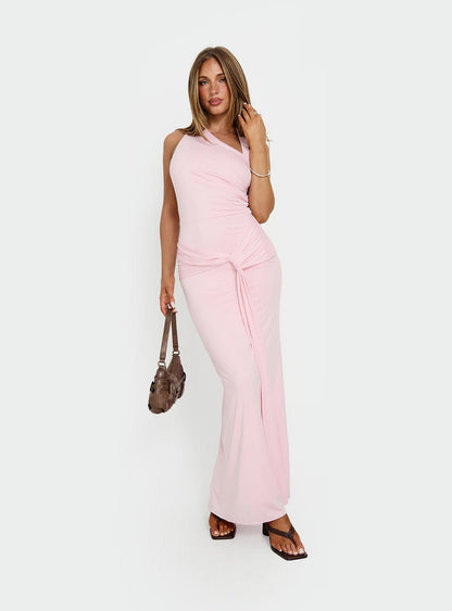 Ivetta Ruched Maxi Dress Pink