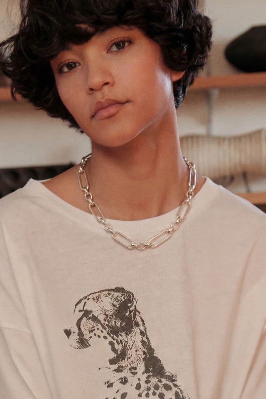 Havenhurst Silver Paperclip Chain Necklace