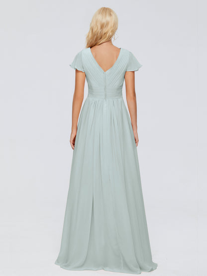 Charlie A-line V Neck Chiffon Bridesmaid Dresses
