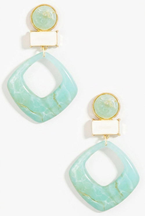 Granada Marble Resin Geometric Dangle Earrings
