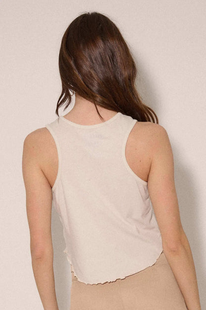 Haute Paris Lettuce-Edge Graphic Tank Top