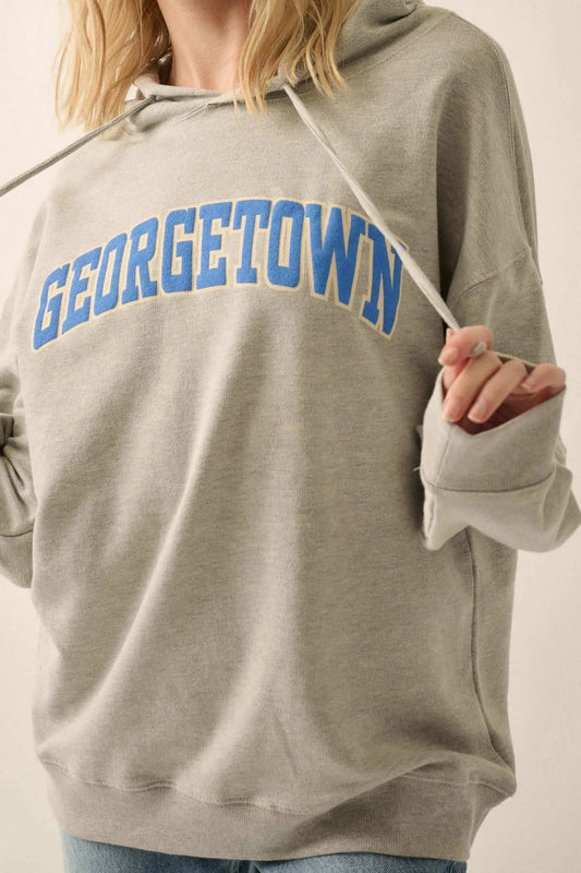 Georgetown Varsity Puff-Print Graphic Hoodie