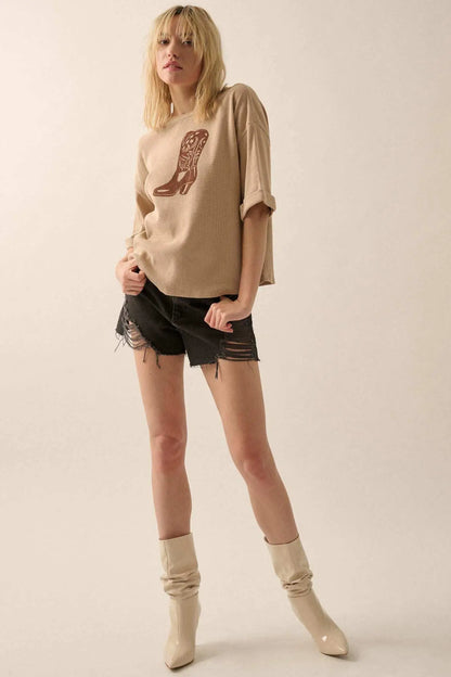 Cowgirl Culture Cowboy Boot Thermal Graphic Tee