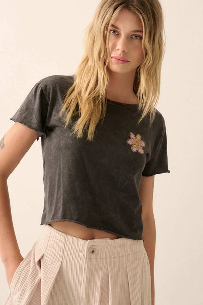 Made With Love Floral Peace Sign Graphic Baby Tee