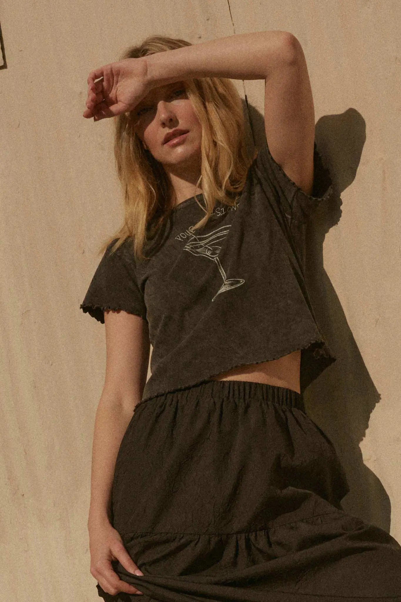 Pour Decisions Martini Cropped Graphic Baby Tee