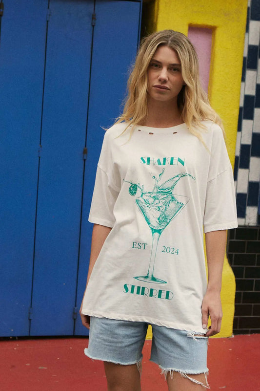 Shaken & Stirred Distressed Martini Graphic Tee