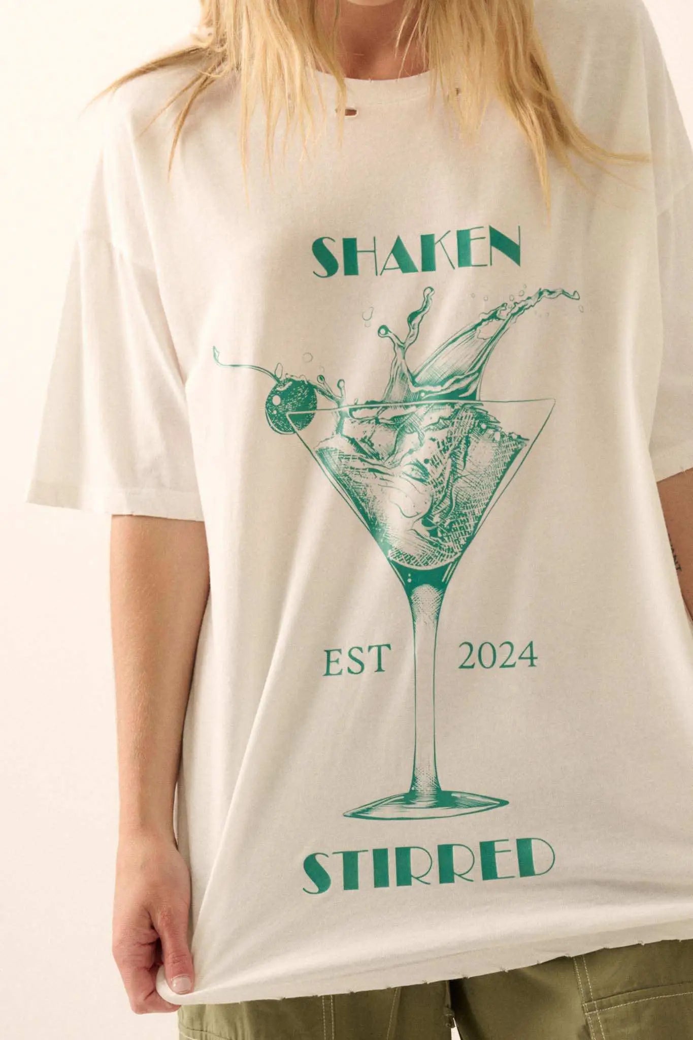 Shaken & Stirred Distressed Martini Graphic Tee