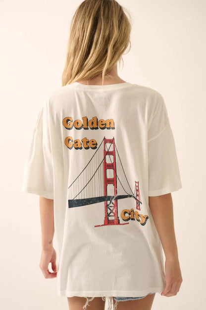 San Francisco Vintage-Print Oversize Graphic Tee