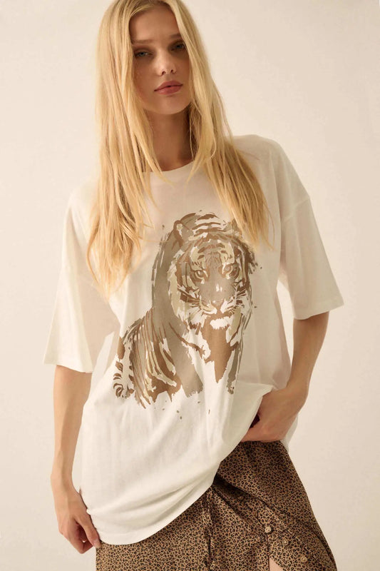 Intense Tiger Oversize Graphic Tee